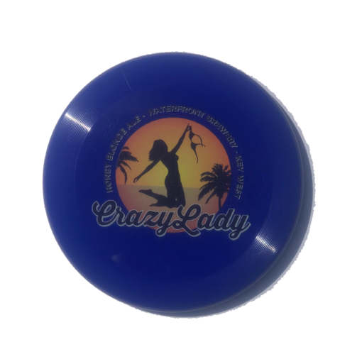 blue Crazy Lady frisbee