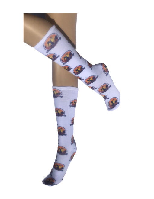 Crazy Lady socks with orange logo