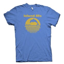 Island Life T shirt yellow and blue