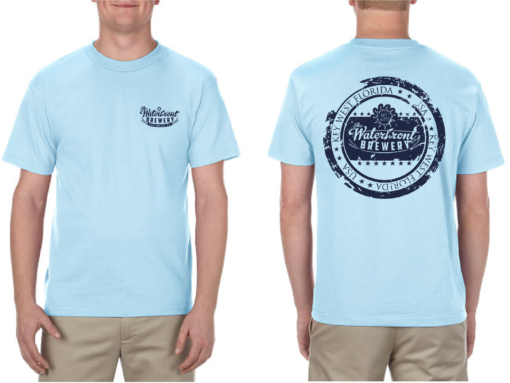 Waterfront Brewery stamp t shirt blue